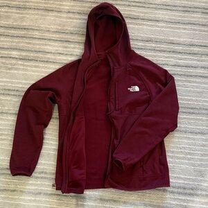 The North Face Maroon Full-Zip Hoodie